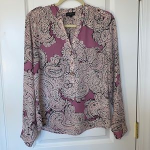 The Limited Lavender Paisley Blouse